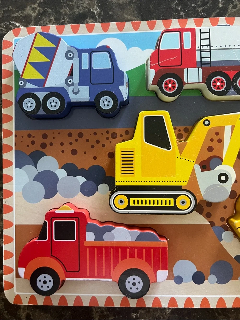 Melissa & Doug Chunky Wooden Puzzles - Dinosaurs & Construction